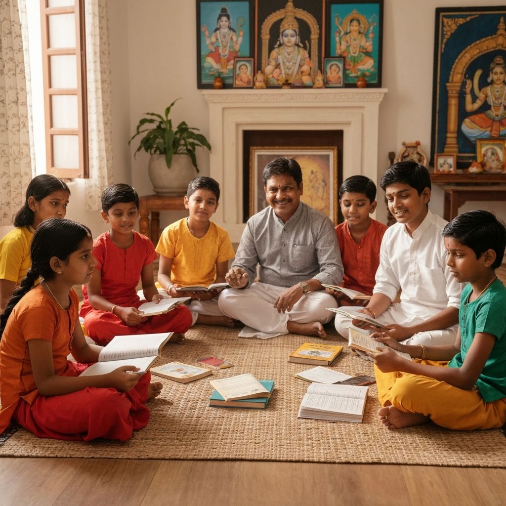 Kids learning sloka recitation